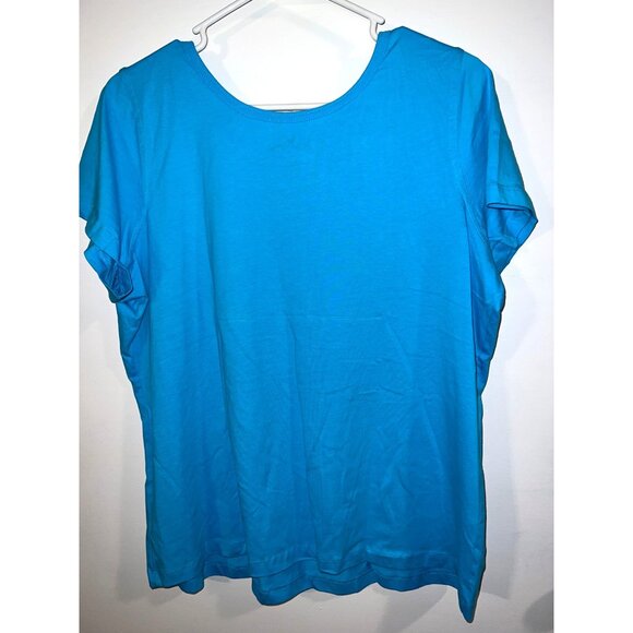 Woman Within Blue Short Sleeve Scoop Neck T-Shirt Size Large 18/20 - Picture 2 of 3